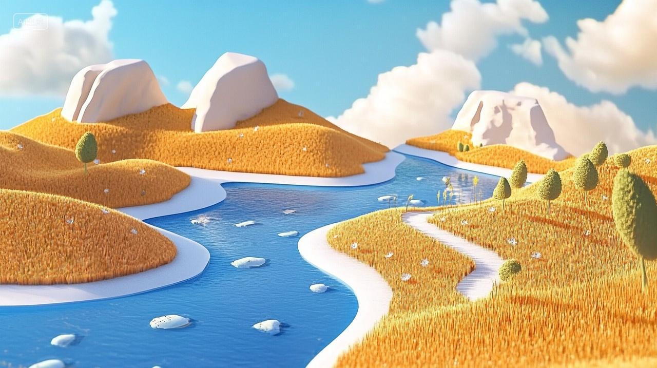 国庆节出游草地场景