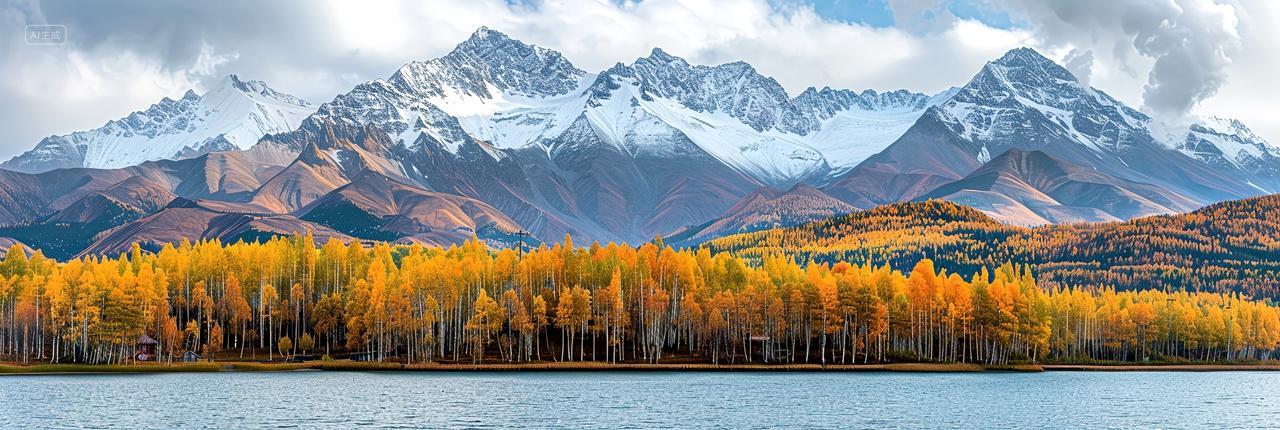 新疆阿尔泰的宁静秋景