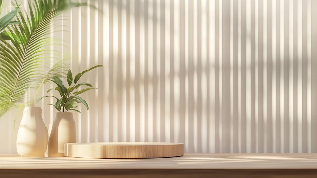 小清新电商促销绿植商品展示展台