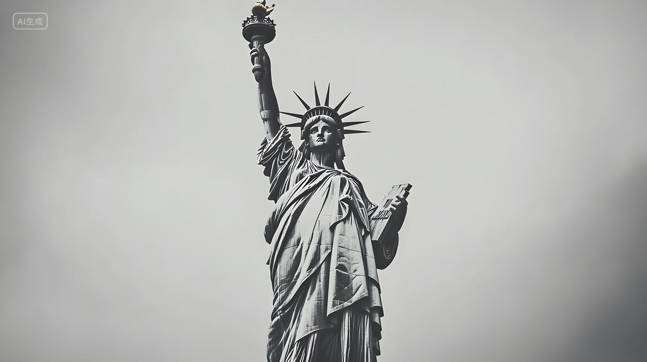 自由女神像灰暗背景