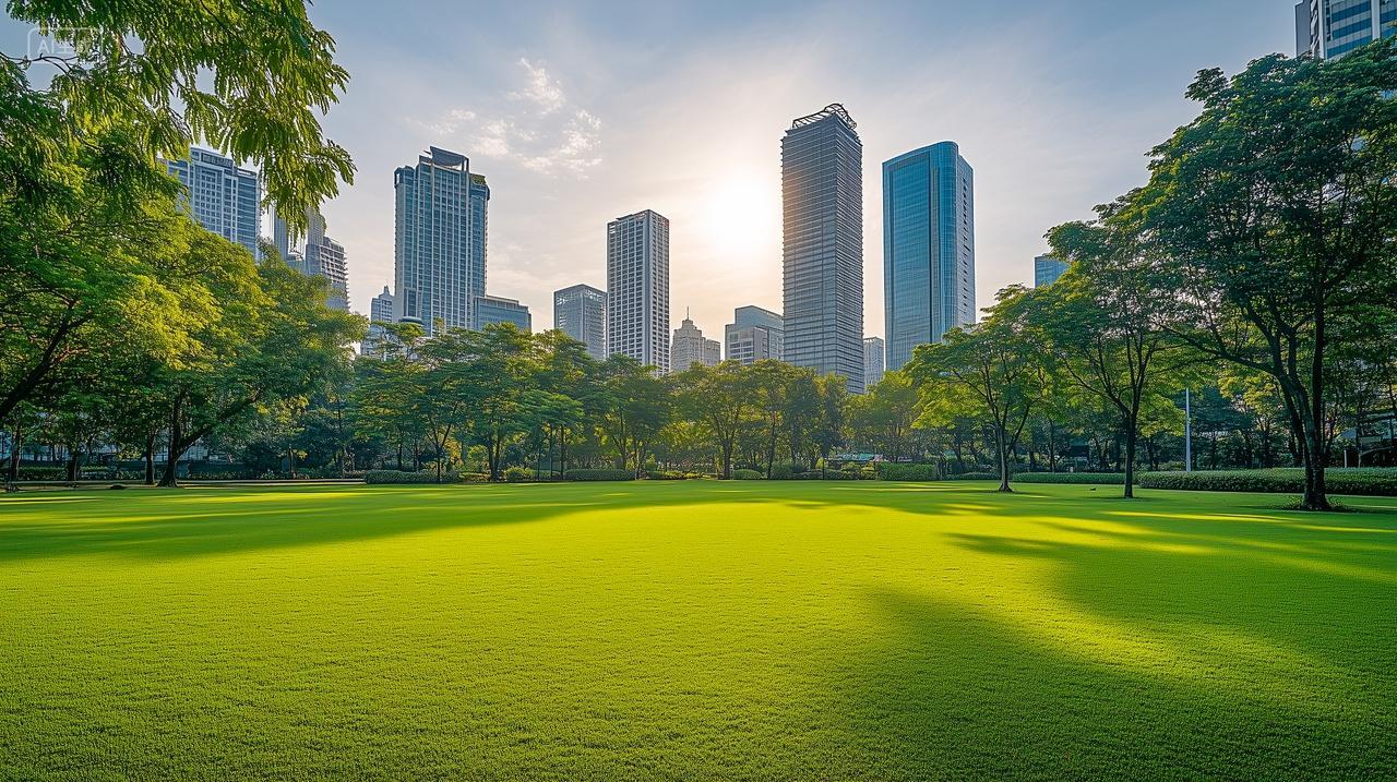 城市建筑公园草地地产宣传广告