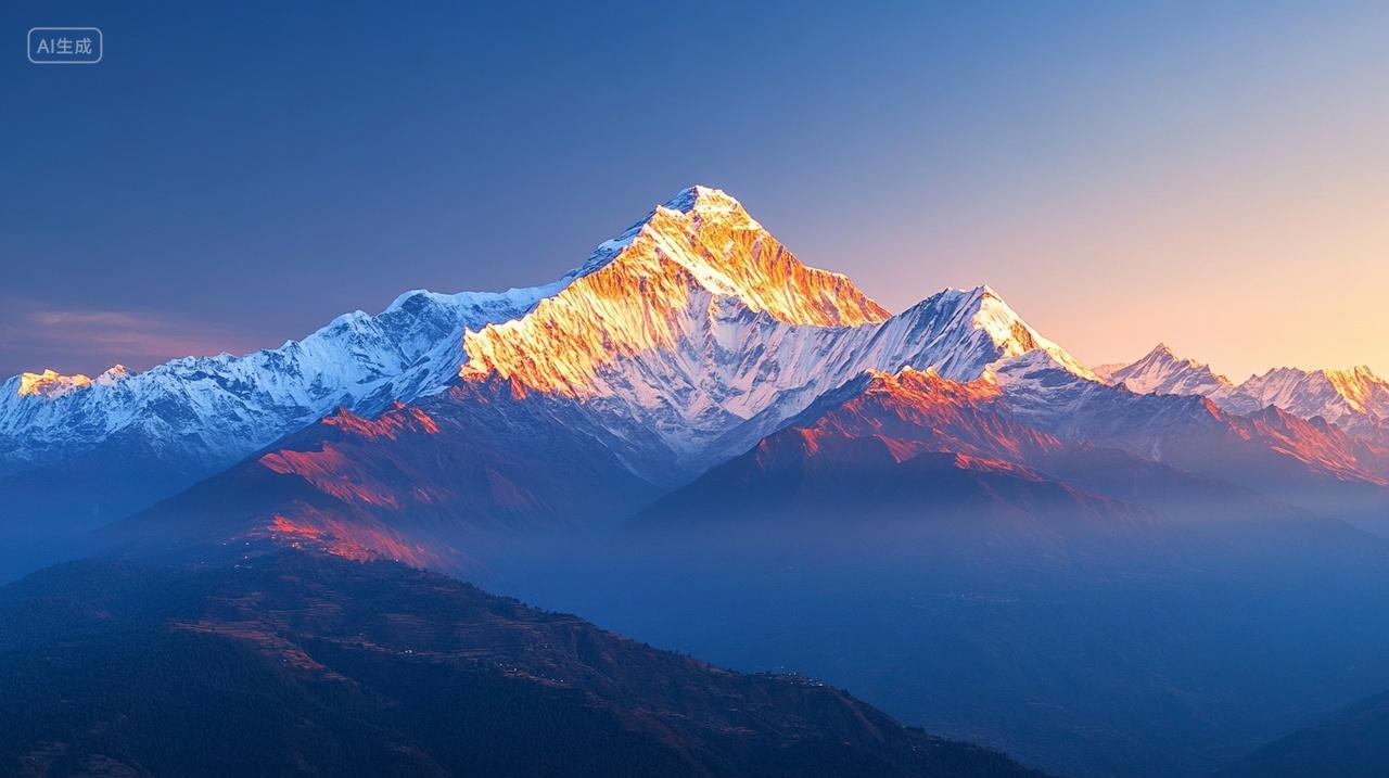 日照金山雪山风景壁纸