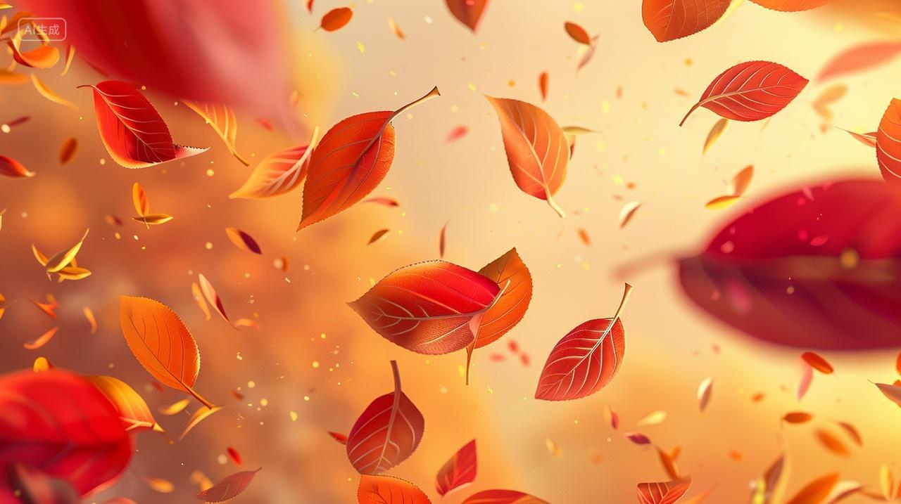 秋季黄色落叶和秋简洁立秋秋分秋天素材渐变插画