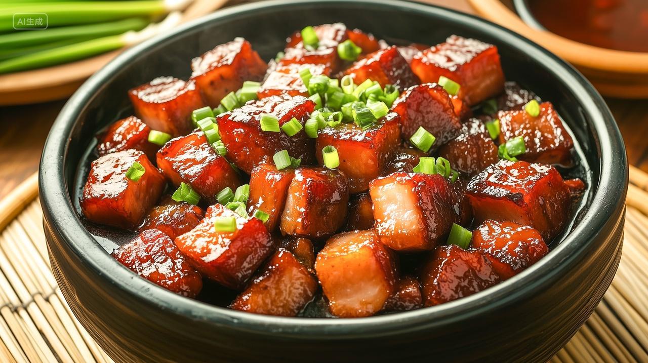 美食桌子上的一碗红烧肉