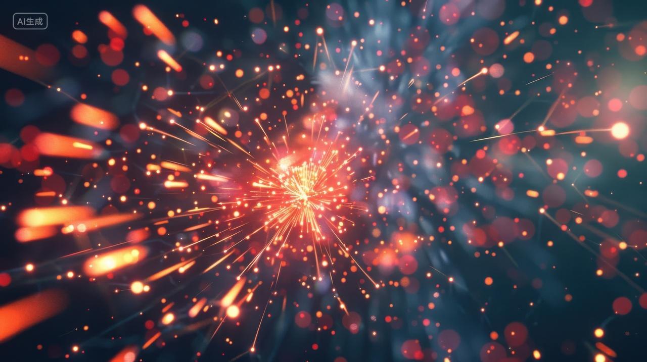 梦幻粒子烟花背景