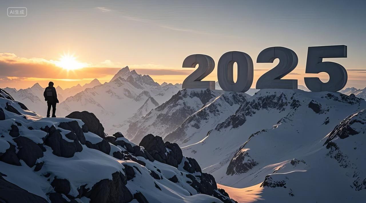 年终总结2025登山者山顶成功艺术数字励志拼搏奋斗企业精神企业文化图片
