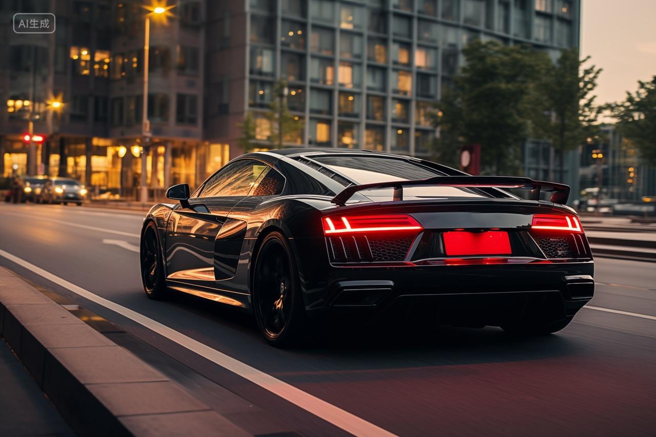 都市夜景中的超级跑车电脑壁纸