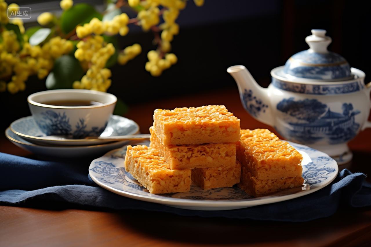 中国风中国传统美食蜂蜜脆饼下午茶甜点餐饮美食