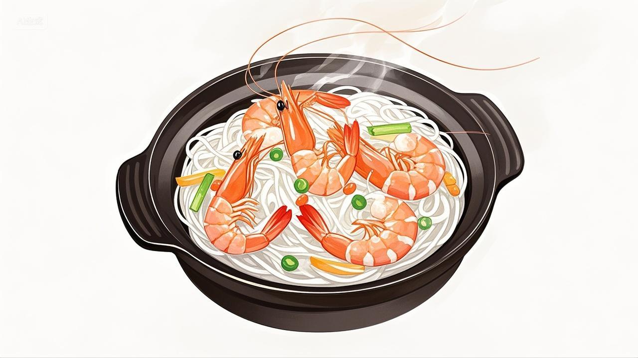 鲜香四溢的鲜虾粉丝煲