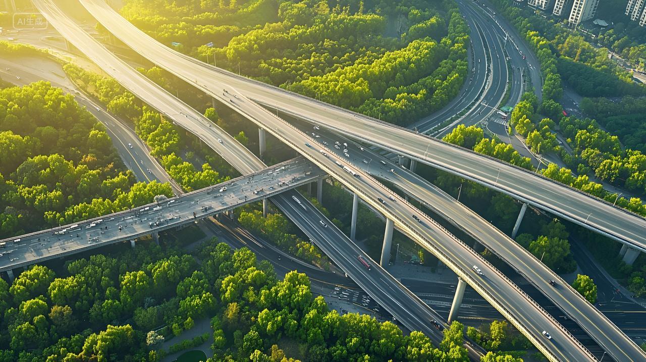 城市交通网络高架桥立交桥高速公路马路道路