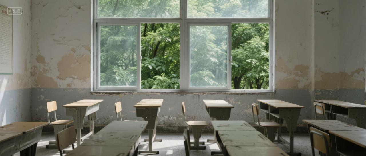 怀旧教室课桌椅窗户校园回忆教育背景图