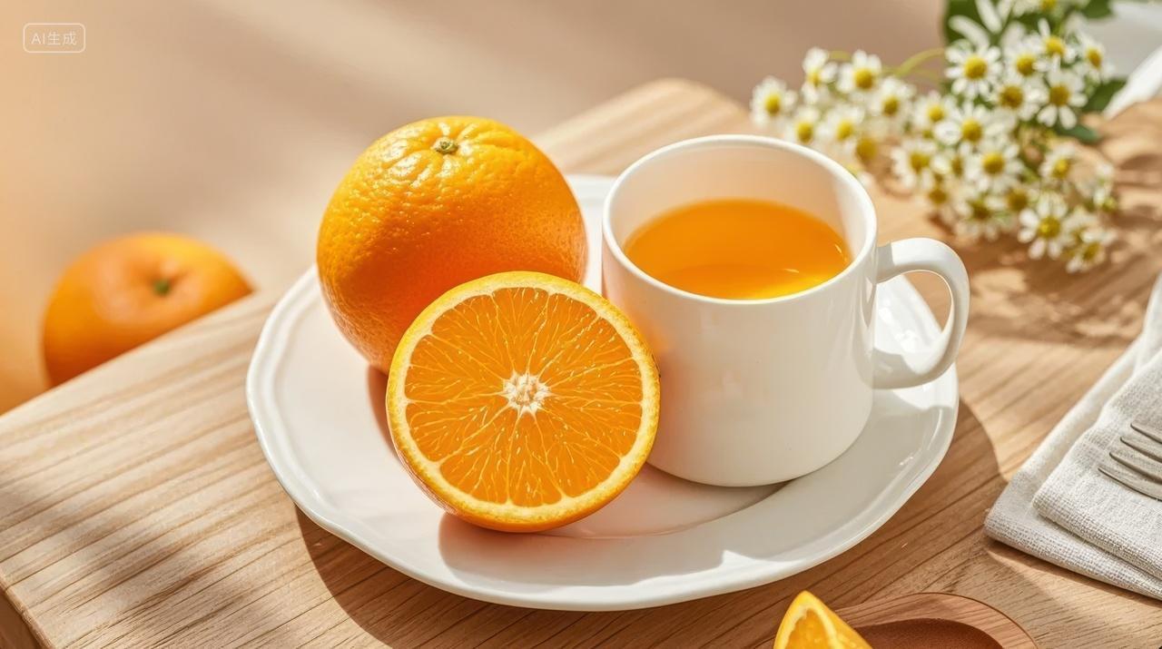 健康早餐橙汁鲜榨果汁生活方式背景图