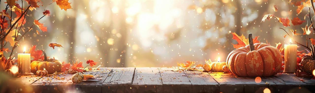 唯美梦幻的感恩节桌子上的装饰