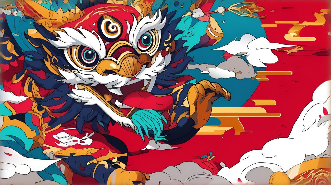 舞狮表演2025春节新年祝福中国传统文化民俗吉祥