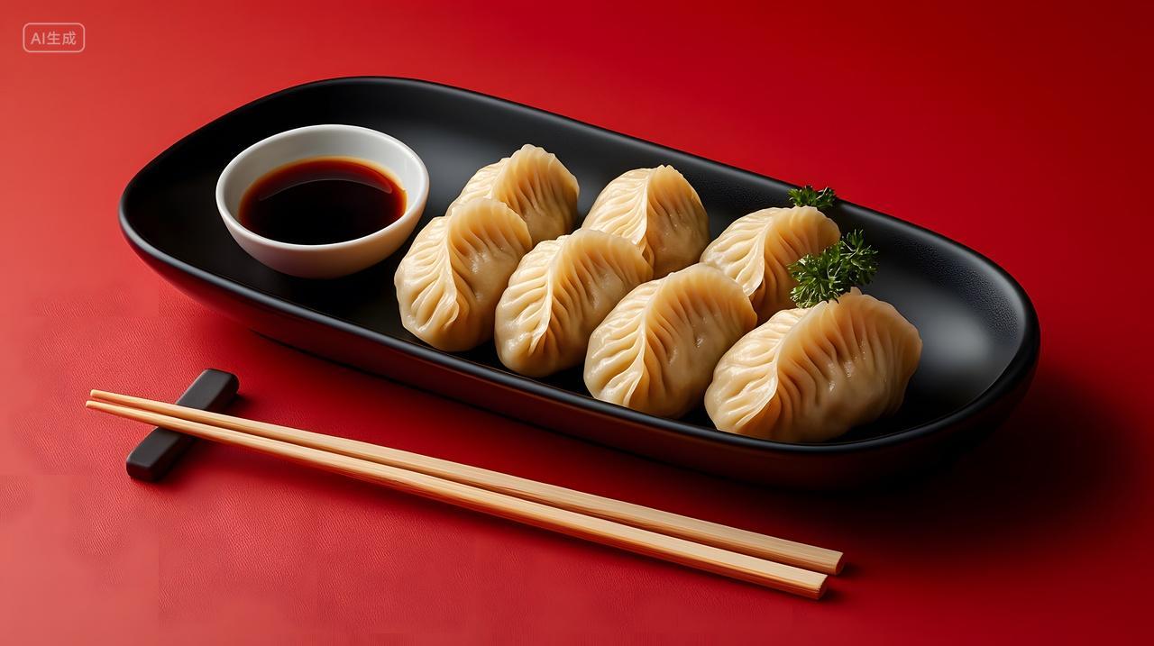 冬至节气美味蒸饺特写