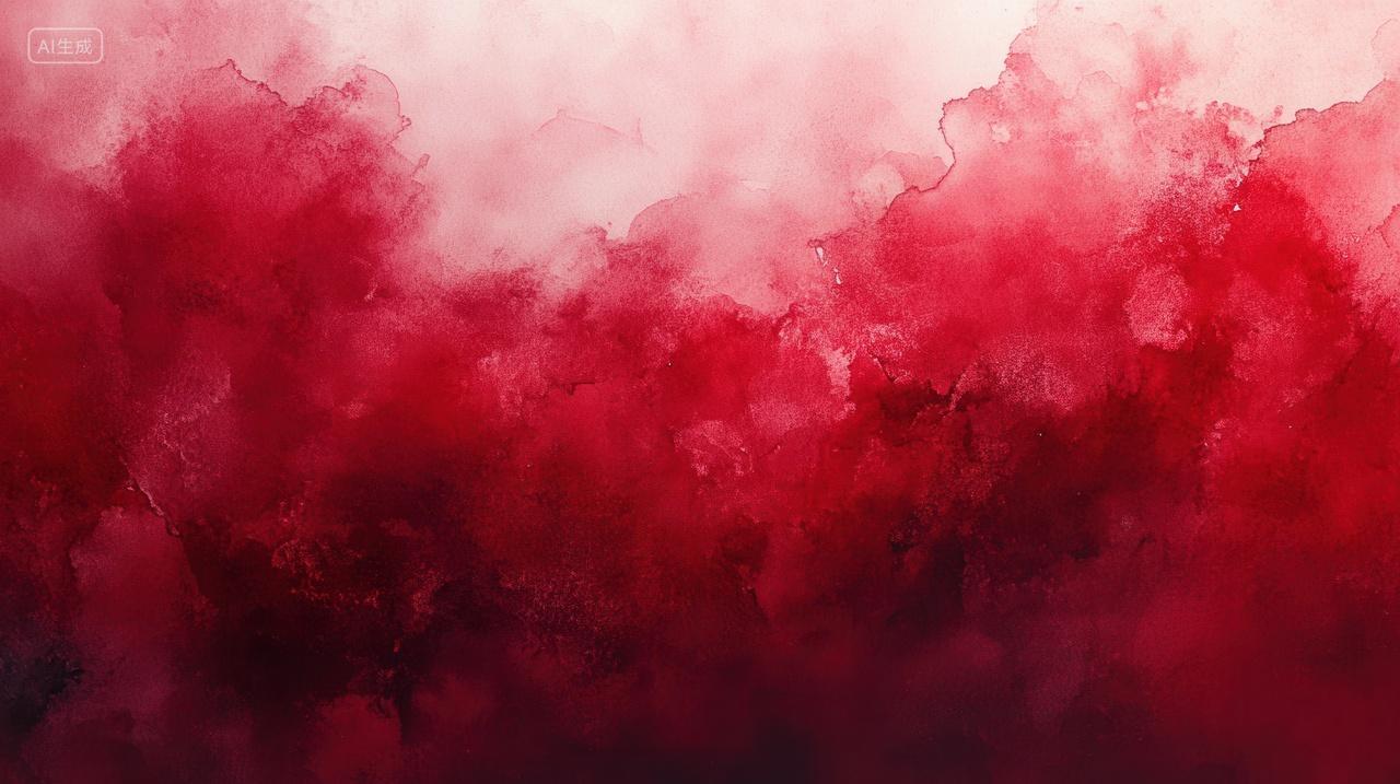 红色水彩画背景