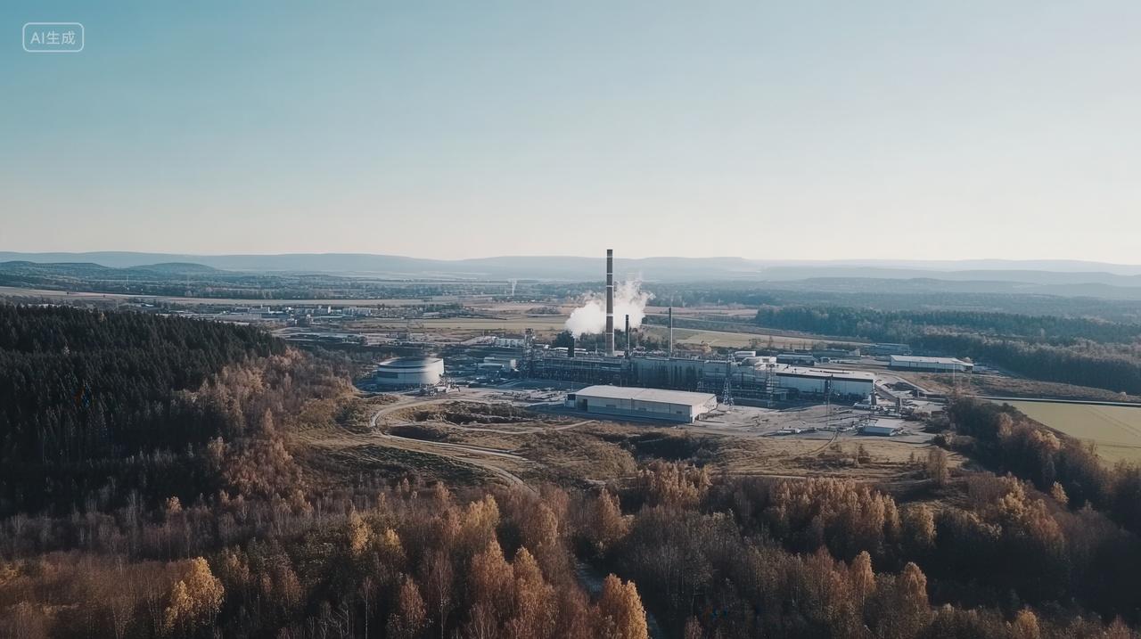 火力发电站工业区全景