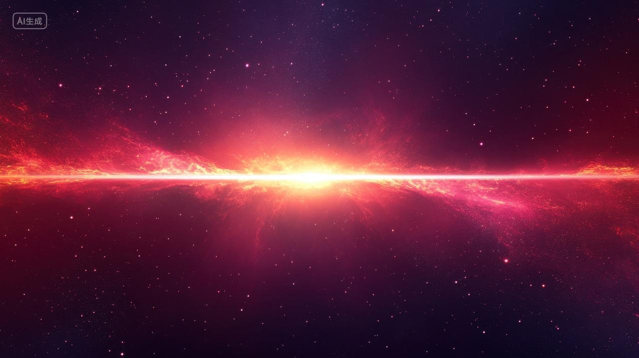 宇宙深处的红色光芒企业年会光效红色科技感背景