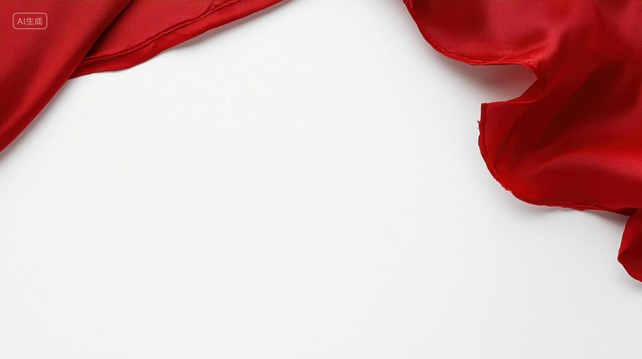 红色丝绸布料飘带