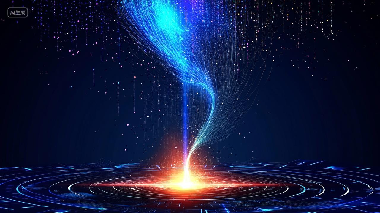 互联网科技粒子光效数据背景企业年会光效科技感背景