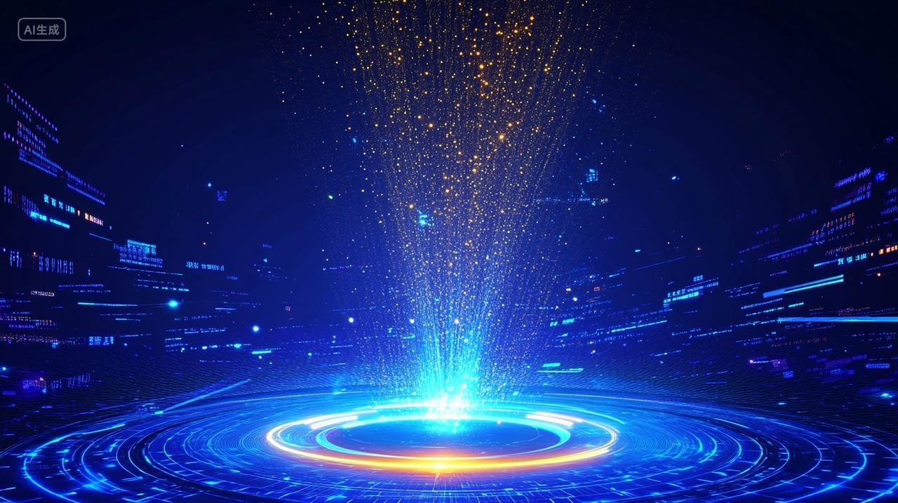 互联网科技粒子光效数据背景