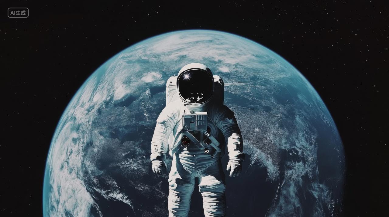 世界航天日宇航员太空漫步月球探险海报背景