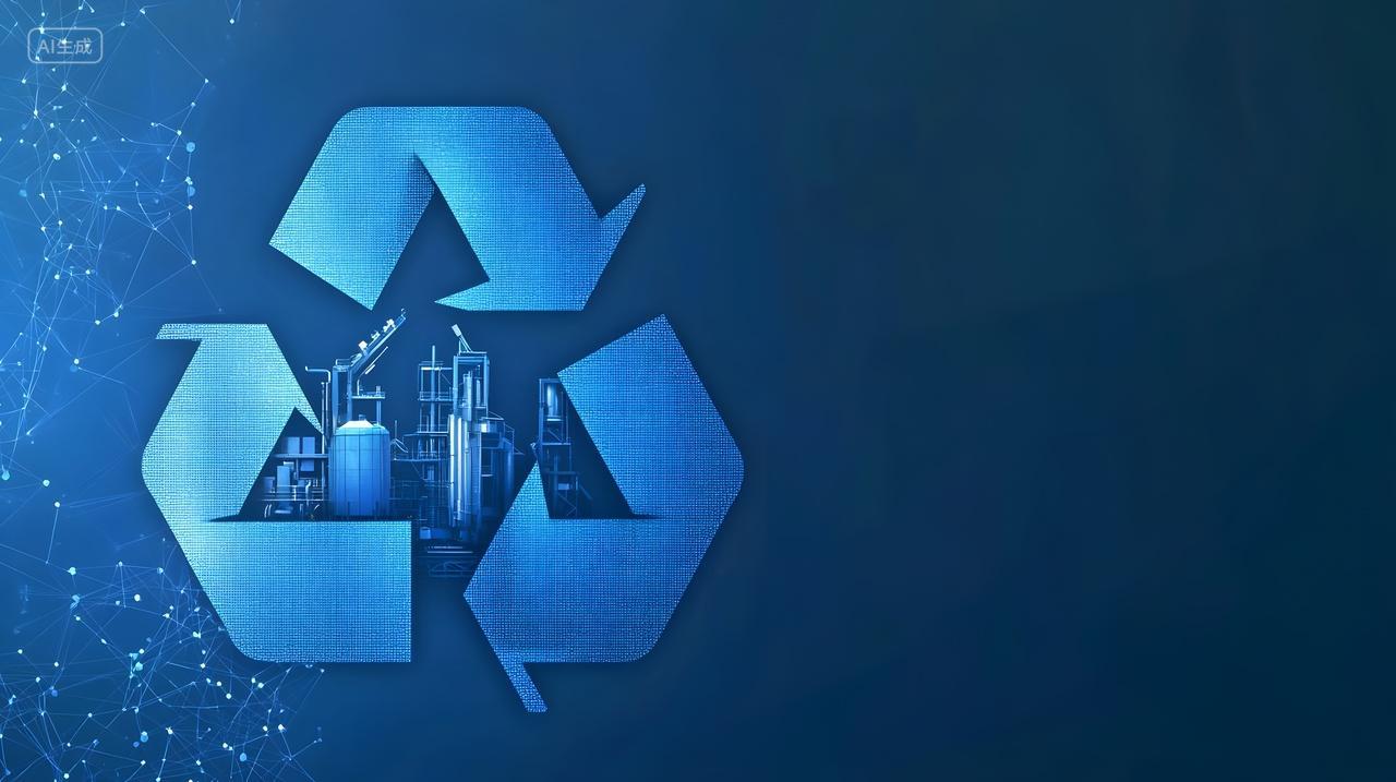 具有工业背景数字回收符号