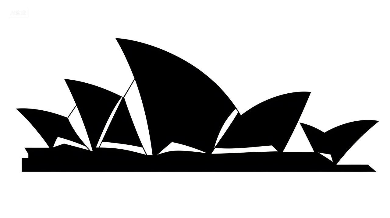 标志性歌剧院风格化轮廓