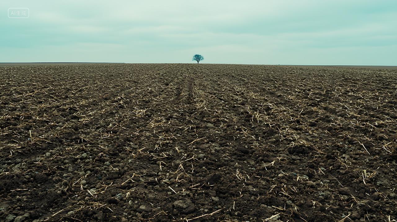 贫瘠农田中孤树