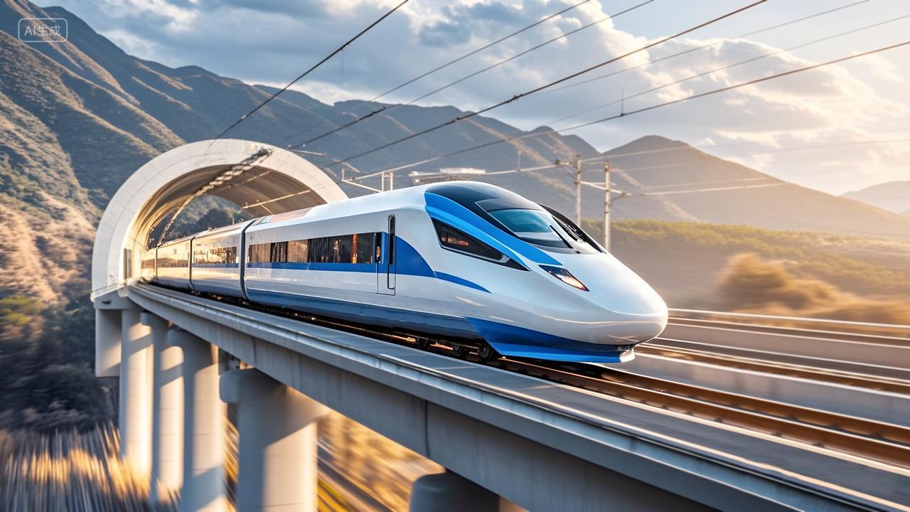 复兴号高铁穿越山洞隧道