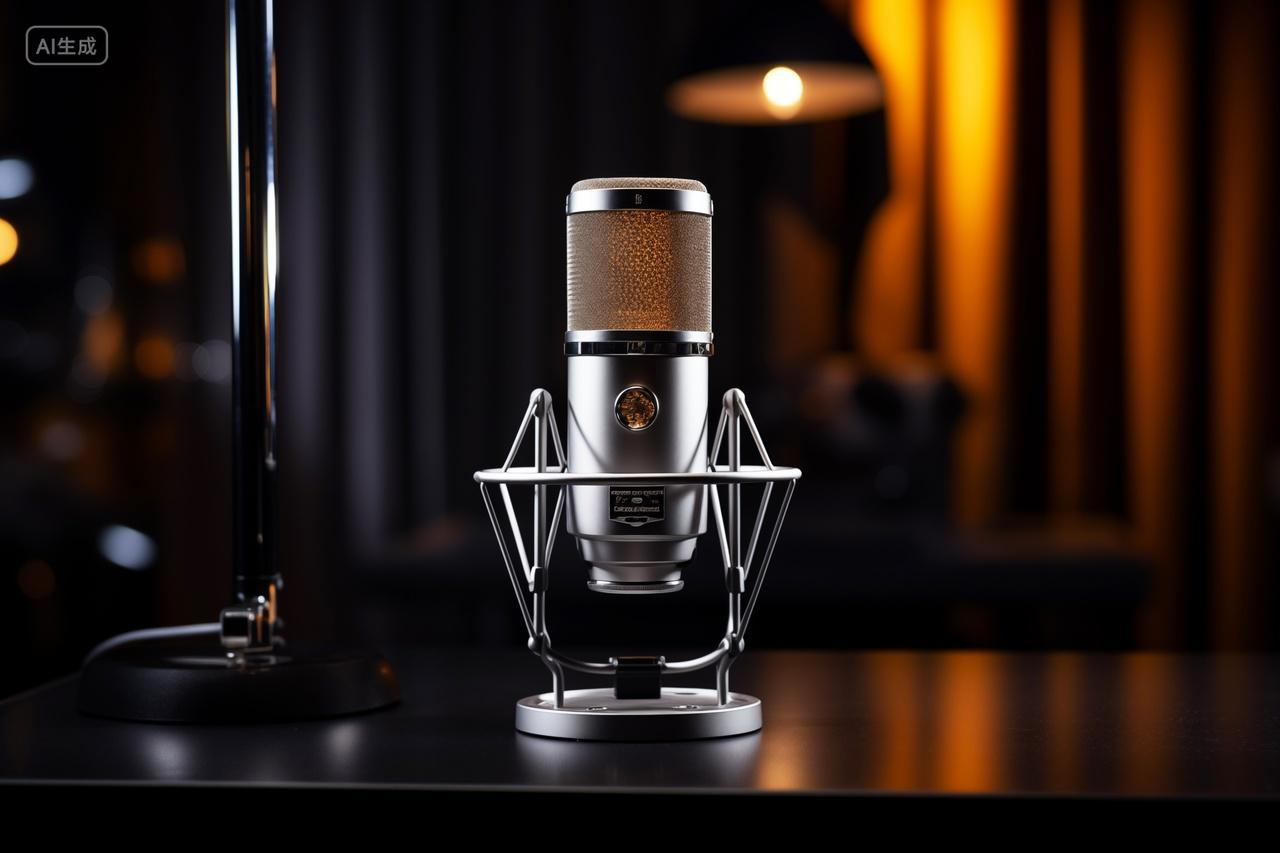 专业录音棚麦克风特写音频录音设备