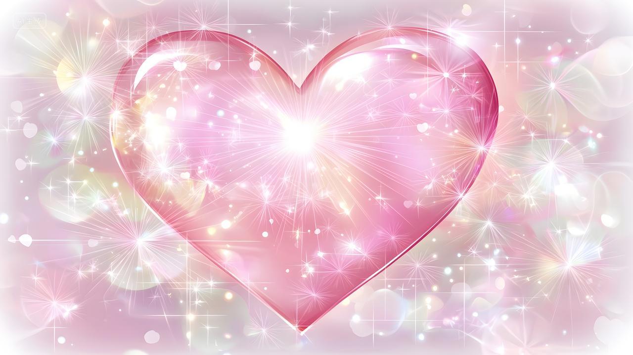 具有闪闪发光效果发光粉红心