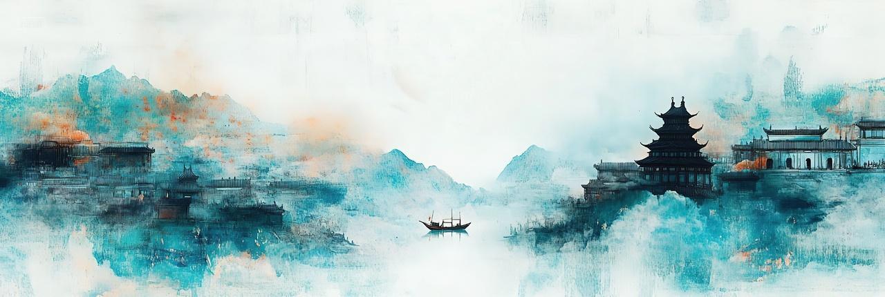 水墨山水国潮背景