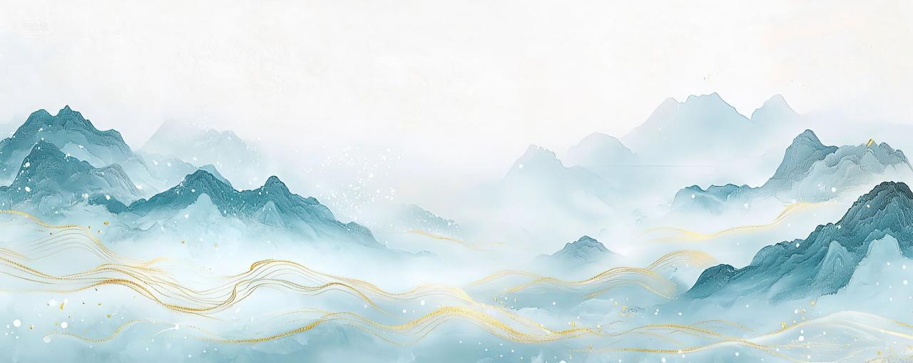 水墨山水国潮背景