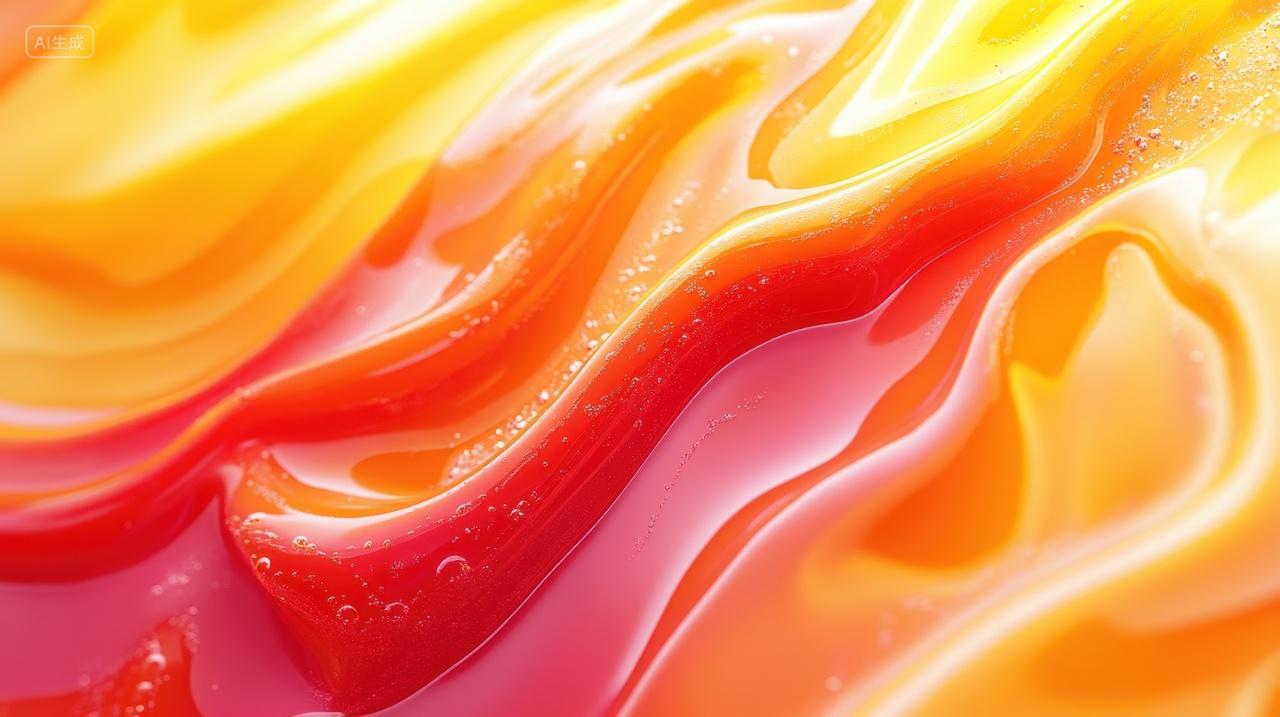 红黄渐变流动的色彩