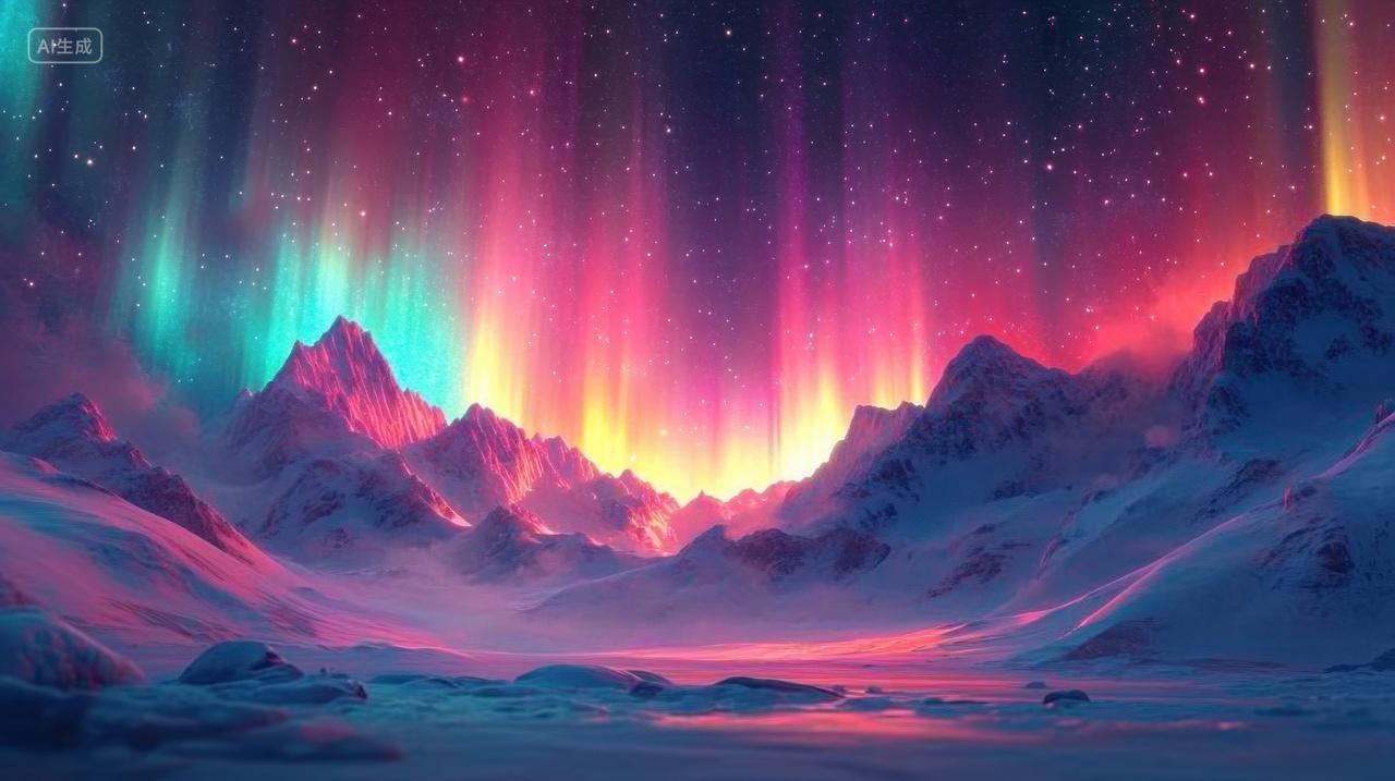 梦幻多彩的极光