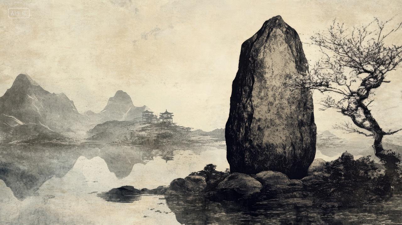 水墨山石风景