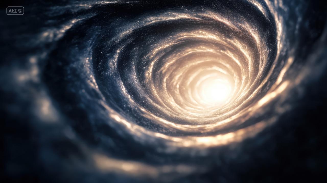 宇宙漩涡通道中的光芒
