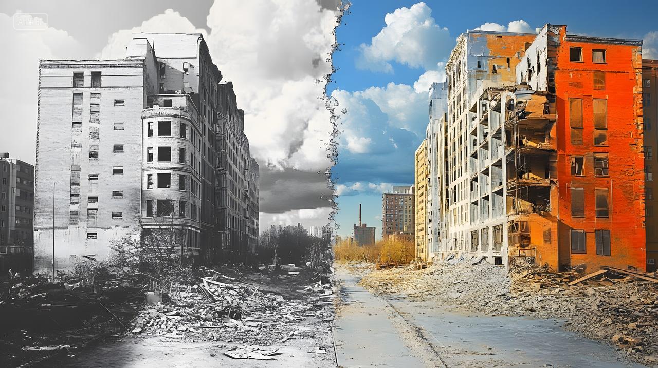 城市景观破坏与恢复力对比