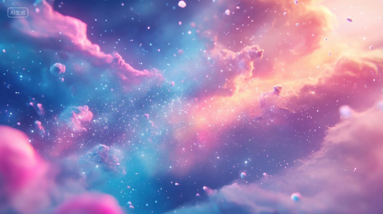 多彩的梦幻星空星云