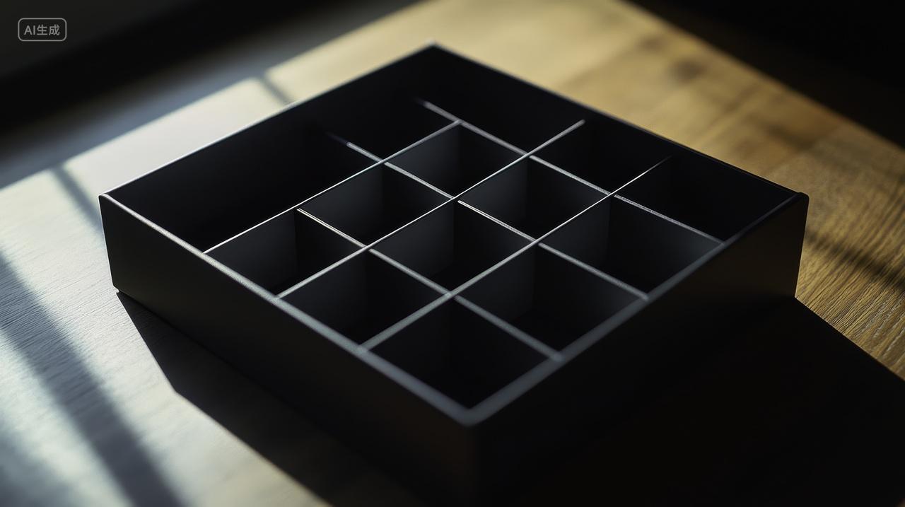 简约设计的黑色分隔储物盒