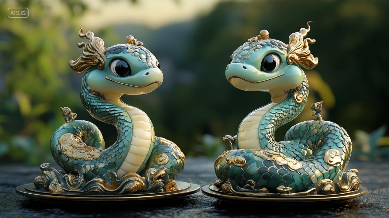 3d卡通蛇元素背景