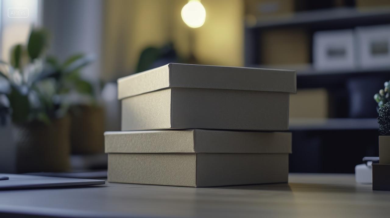 书桌上的简约礼品盒
