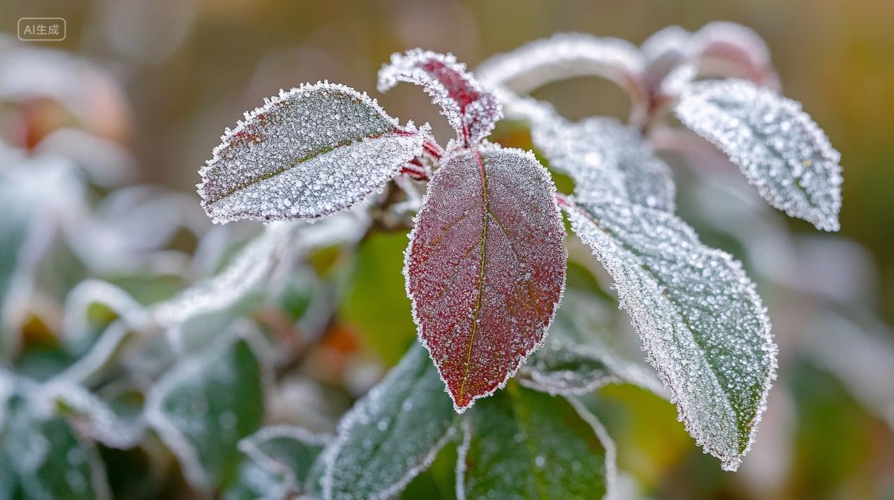 树叶上的白露寒露霜降