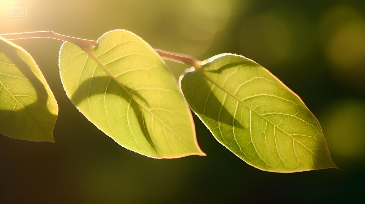 特写绿叶阳光树叶绿色春天自然清新唯美背景壁纸