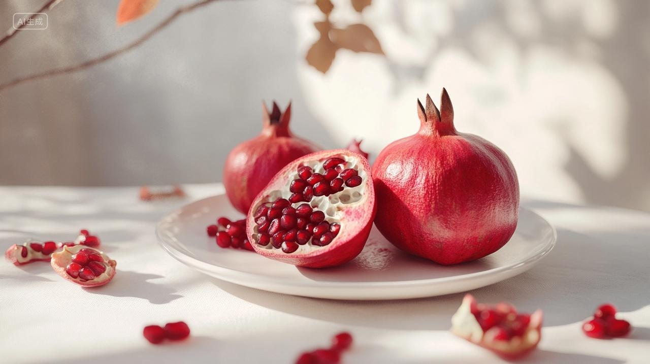 新鲜水果石榴籽白底图