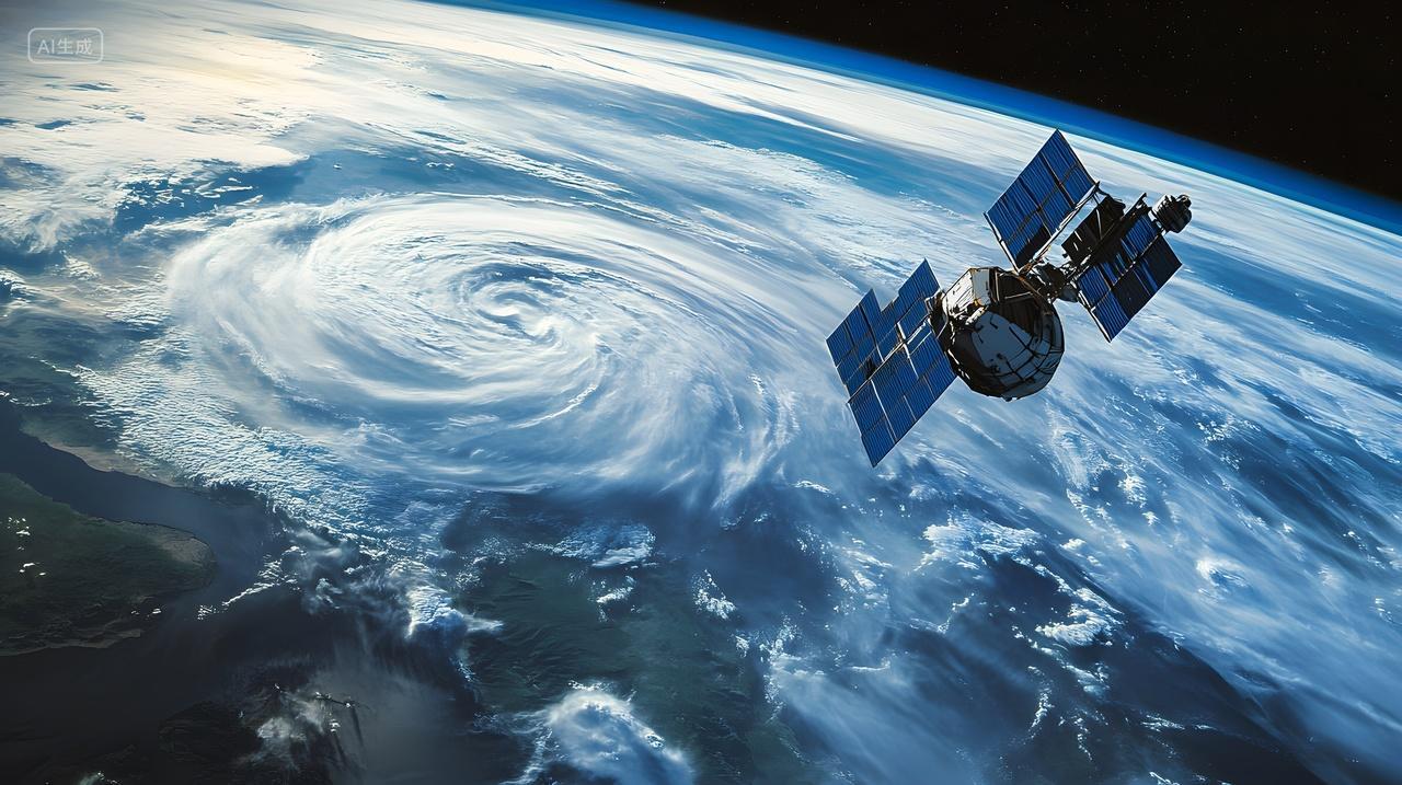 太空卫星观测地球气旋壁纸