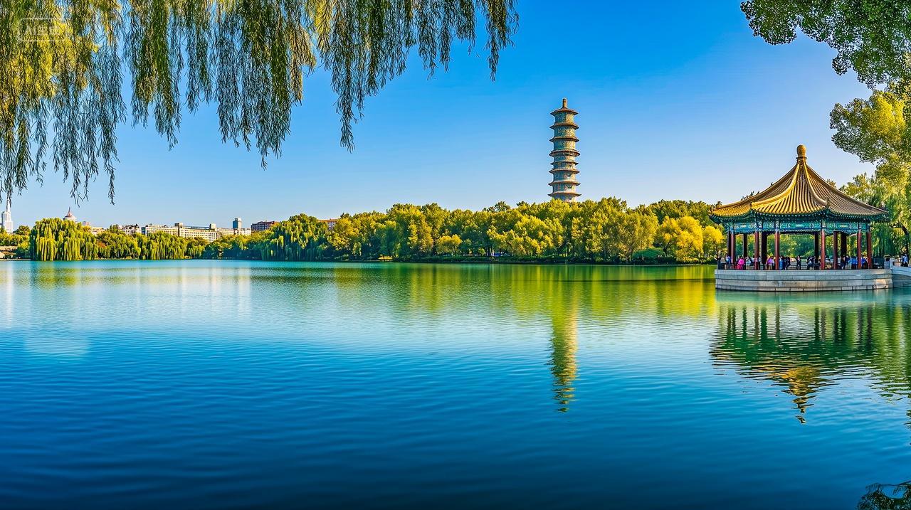 北京大学高等学府未名湖自然风景电脑壁纸