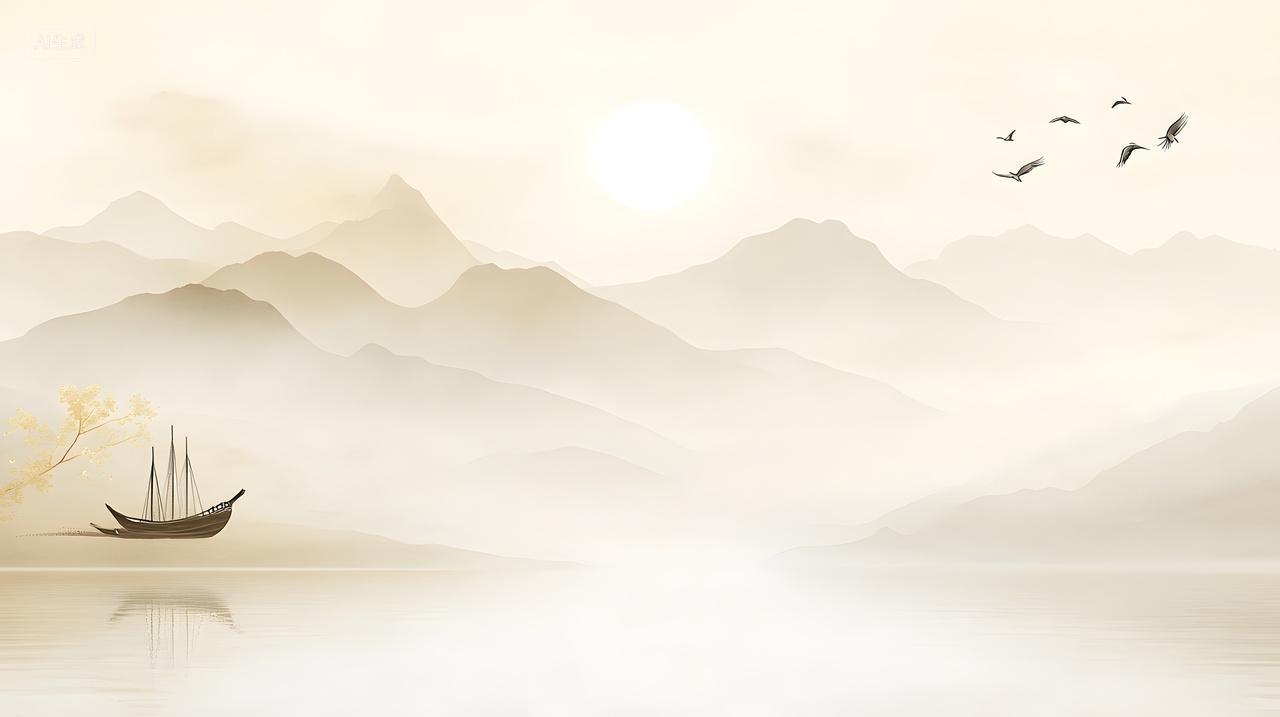 水墨山水静谧画境风景