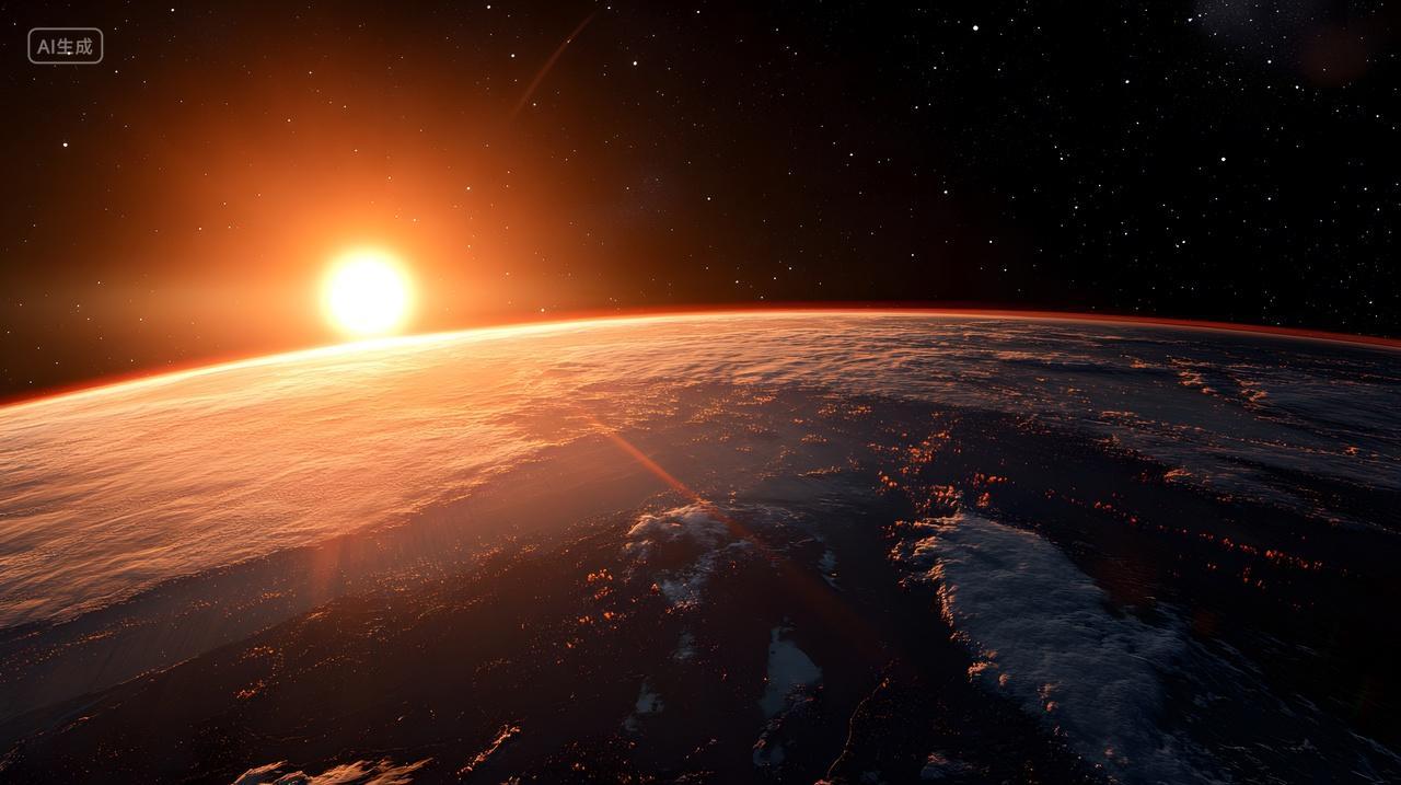 地球日出太空视角摄影